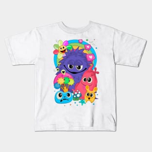 Cheerful company of monsters Kids T-Shirt